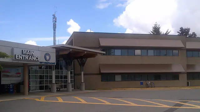 The main entrance of Delta Hospital in Ladner, Delta, British Columbia
