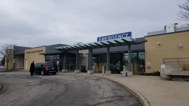The Jeff Morgan Emergency Department entrance at Niagara Falls Hospital in Niagara Falls, Ontario