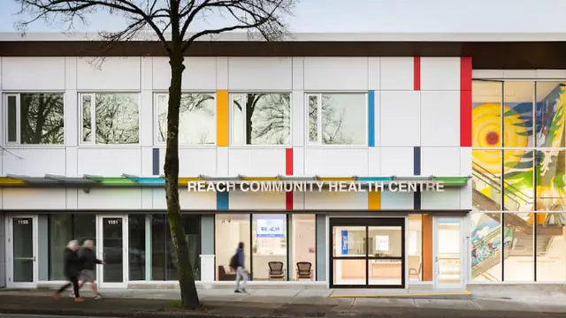 The front of REACH Community Health Centre in Vancouver, British Columbia