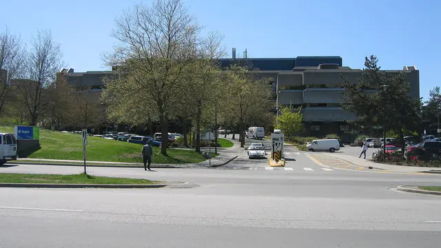 UBC Hospital and its entrance driveway on the University of British Columbia campus in Vancouver