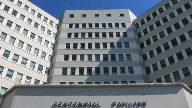 The Centennial Pavilion tower, now the Leon Judah Blackmore Pavilion, at Vancouver General Hospital in Vancouver